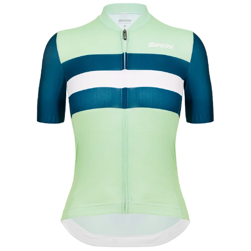 cycling clothing with retro vibe-Maglia donna Santini Eco Sleek Bengal - Verde chiaro