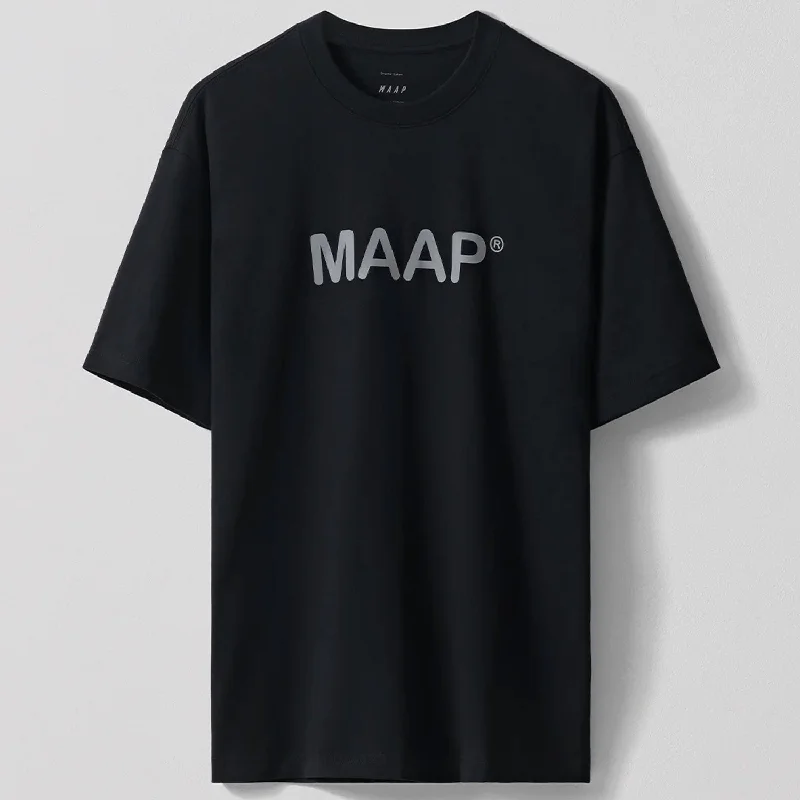 cycling clothing with daily rides-T-Shirt Maap Essentials Text - Nero