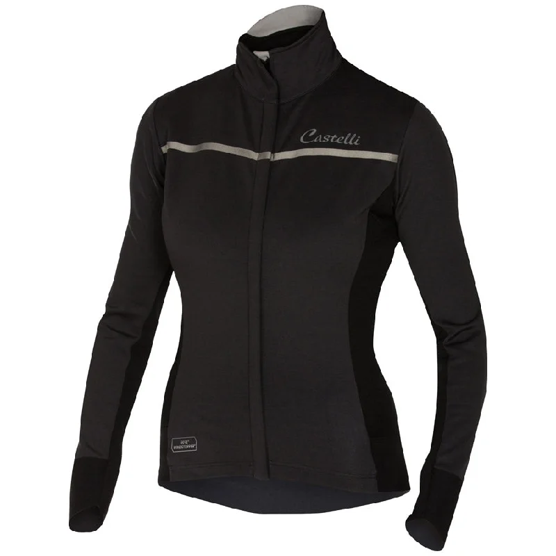 cycling clothing with gust barrier-Maglia M/L Donna Castelli Trasparente 3 - Nero