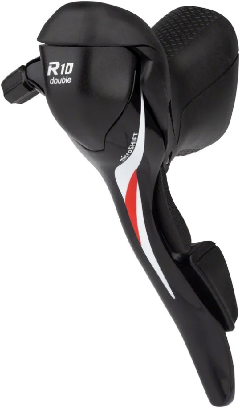 mountain bike hydration packs for long rides-microSHIFT R10 Left Drop Bar Shift Lever - Double Shimano Compatible Black