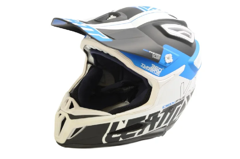 bicycle leather saddle care-Leatt DBX 5.0 Full Face Enduro Helmet XL 61-62cm Black, Blue & White (RRP: £280