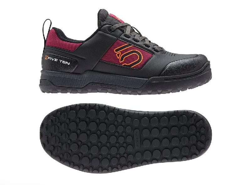 cycling clothing with quick drops-Five Ten Impact Pro Flat Pedal Shoe - Womens - Core Black-Signal Orange-Power Berry