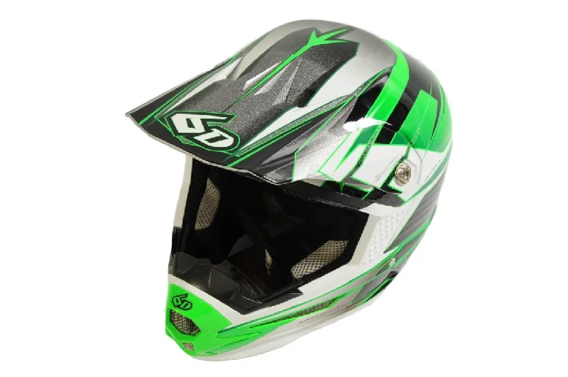 bicycle single speed conversion-6D ATR-1 Rush Moto-X - Motocross Helmet - XL – Green, Black & White