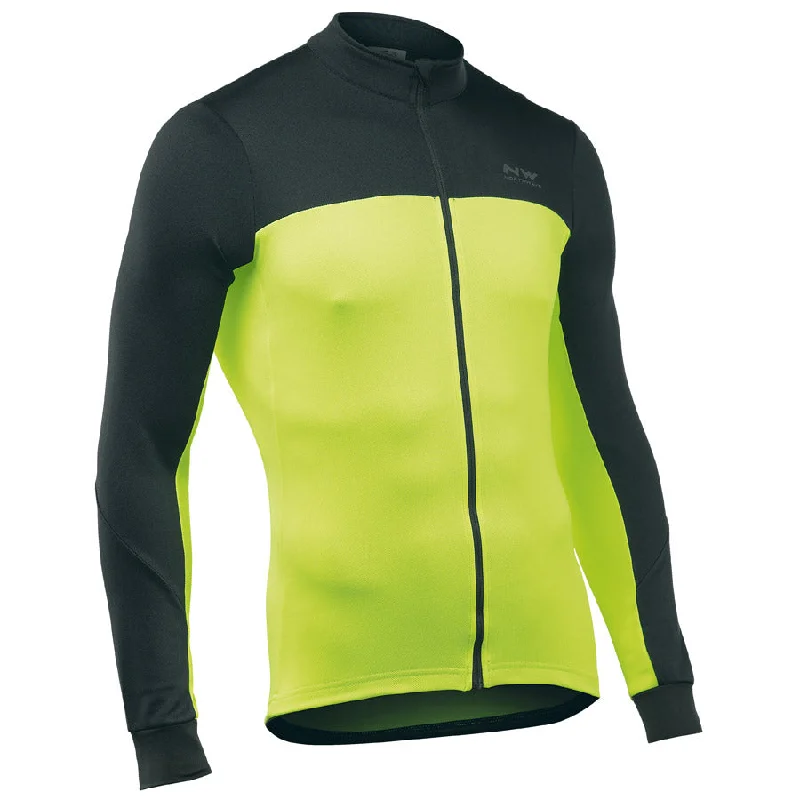 cycling clothing for posse sets-Maglia ML Northwave Force 2 - Nero Giallo