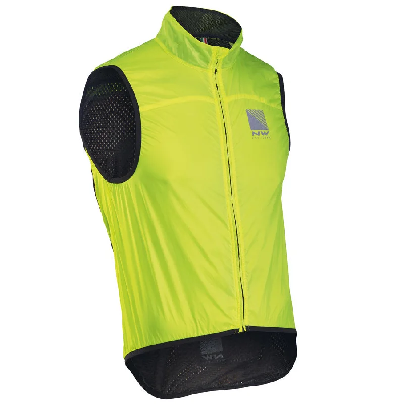 cycling clothing with full borders-Gilet Northwave Breeze 2 - Giallo Fluo