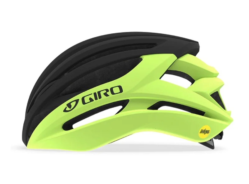 bicycle hub cone adjustment-Giro Syntax MIPS Road Helmet - Matt Highlight Yellow-Matt Black - 2019